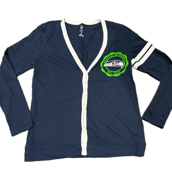 Seattle Seahawks long Sleeve Cardi ~MED~ - Picture 3 of 14